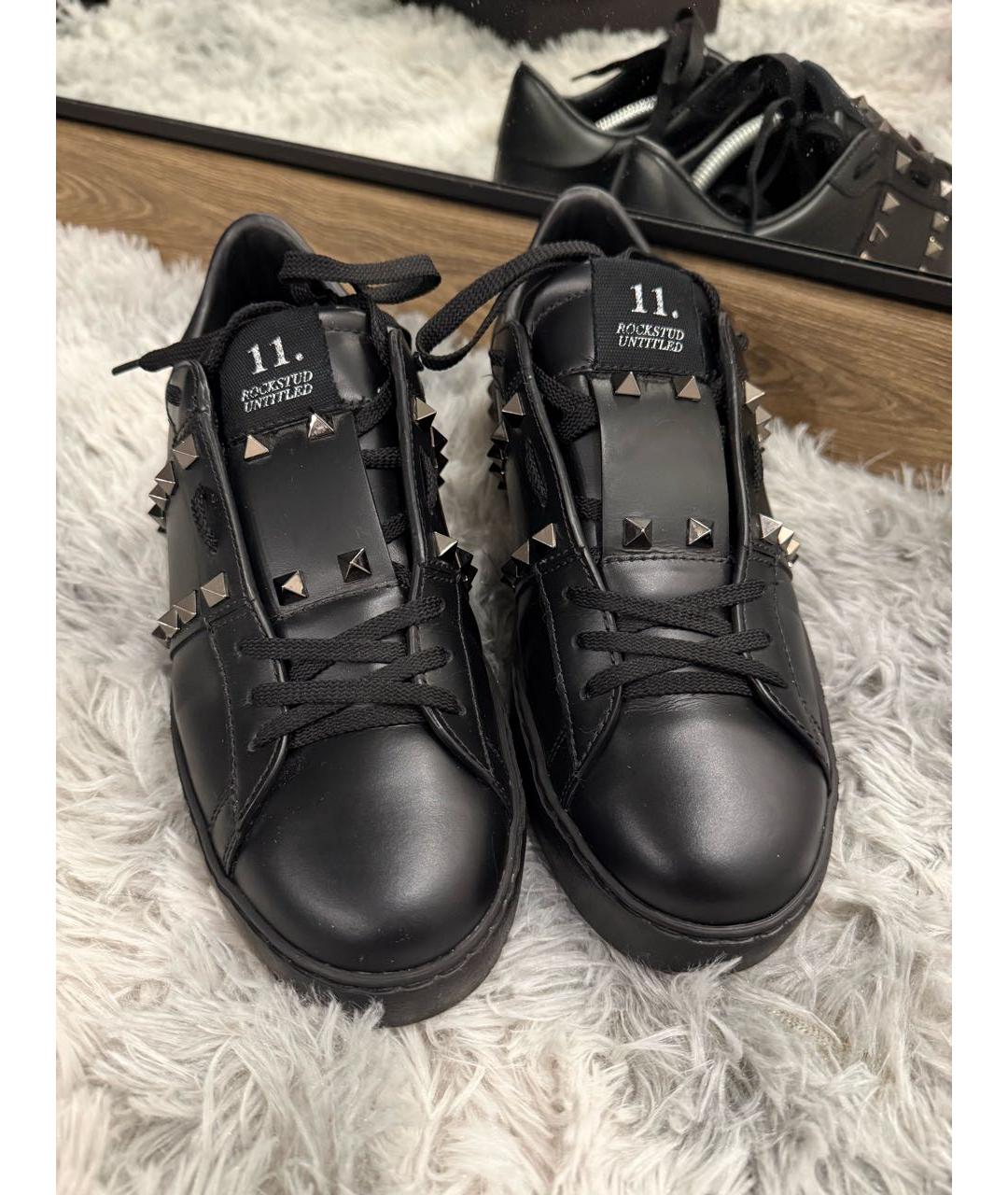 VALENTINO Черные кожаные кеды, фото 2