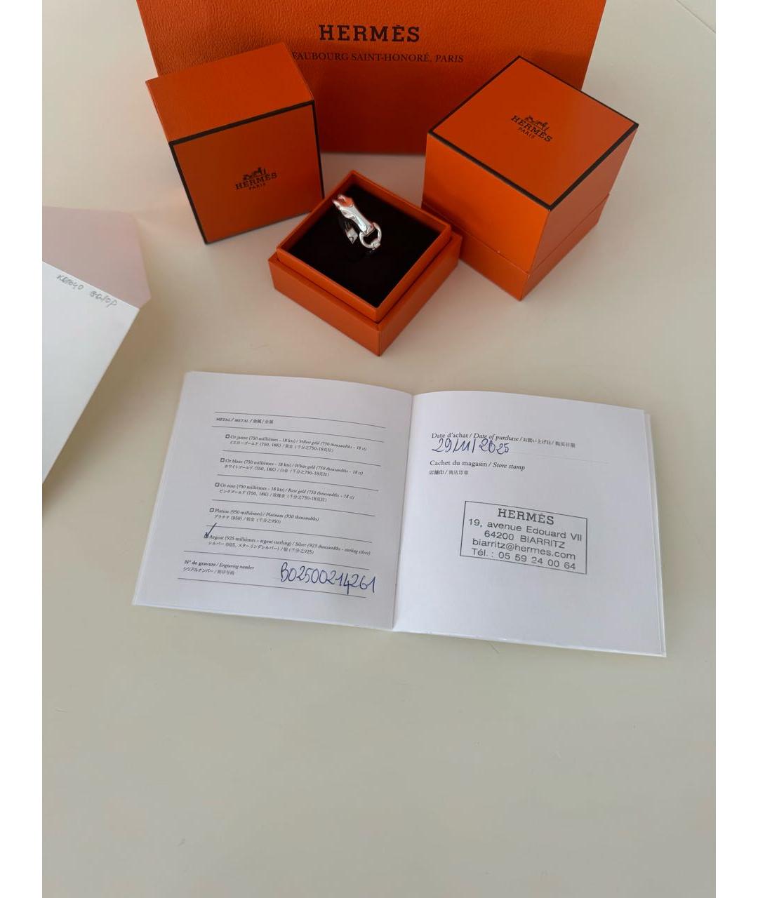 HERMES Серебряное серебряное кольцо, фото 7