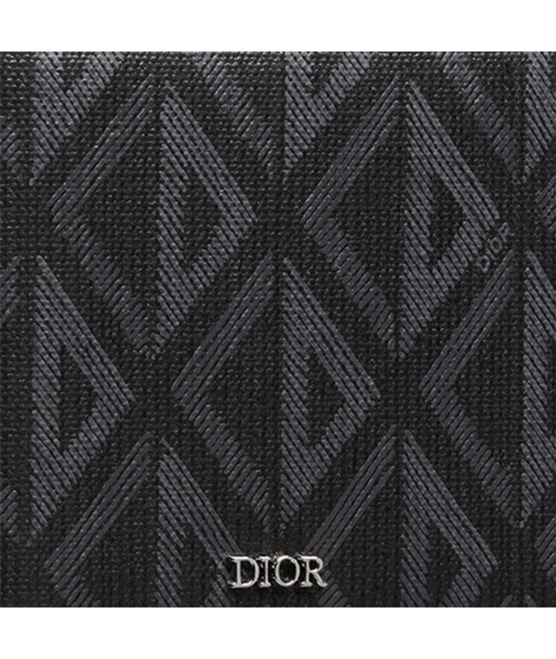 CHRISTIAN DIOR Черный кожаный кошелек, фото 3