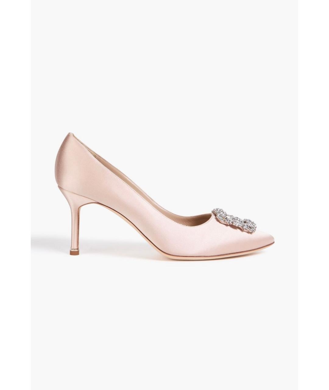 MANOLO BLAHNIK Розовые текстильные туфли, фото 4