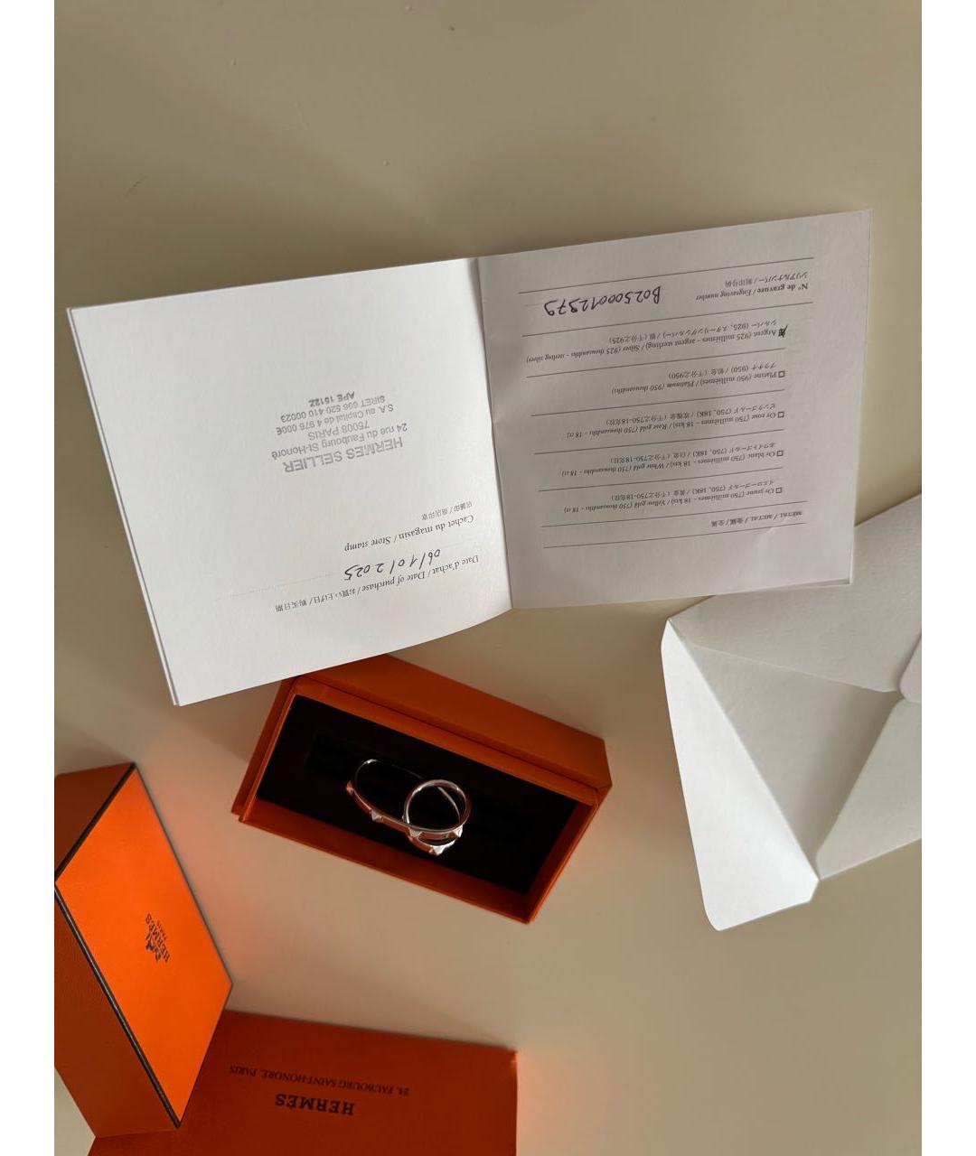 HERMES Серебряное серебряное кольцо, фото 6