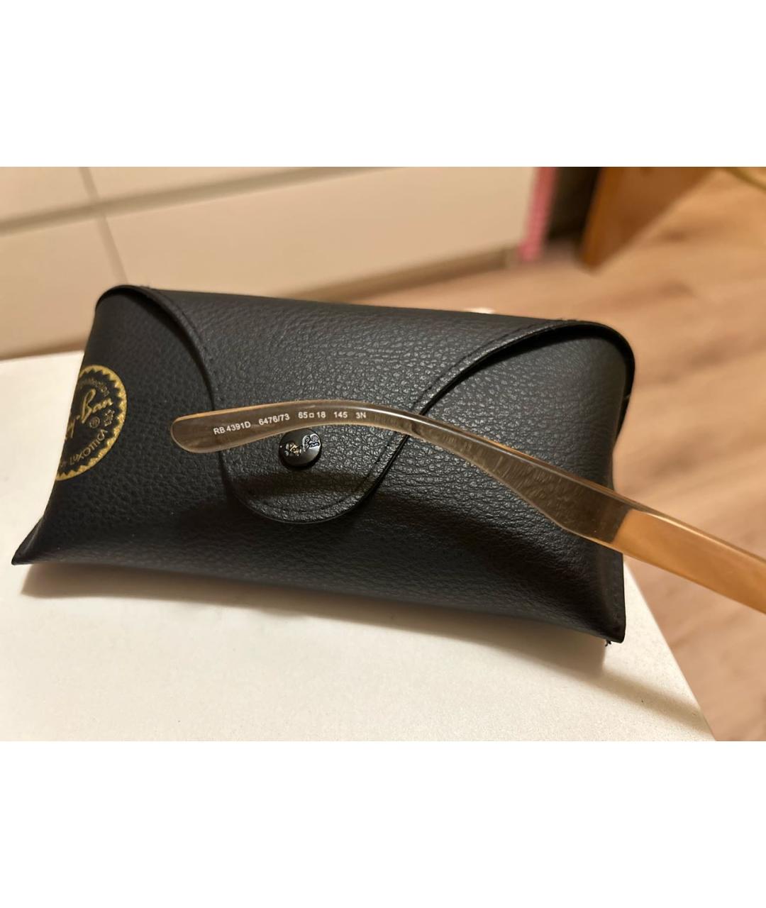 RAY BAN Коричневые пластиковые солнцезащитные очки, фото 7