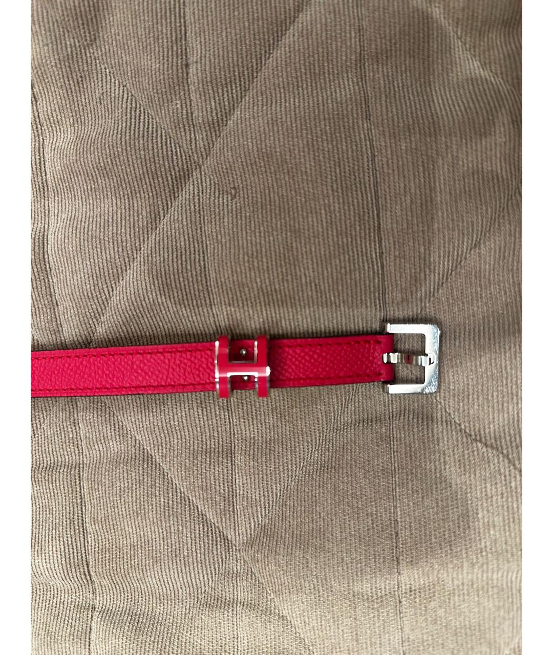 HERMES Розовый кожаный ремень, фото 3