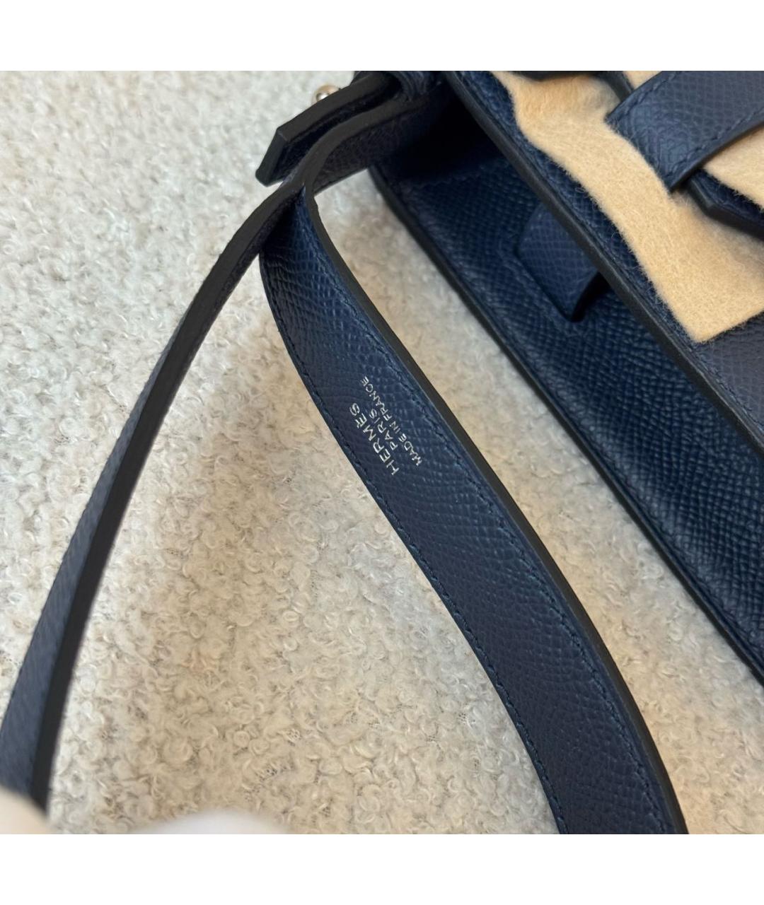 HERMES Черная кожаная барсетка, фото 4