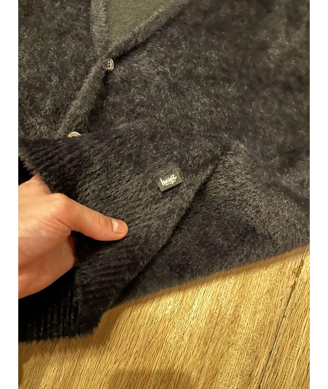 STUSSY Черный шерстяной кардиган, фото 3