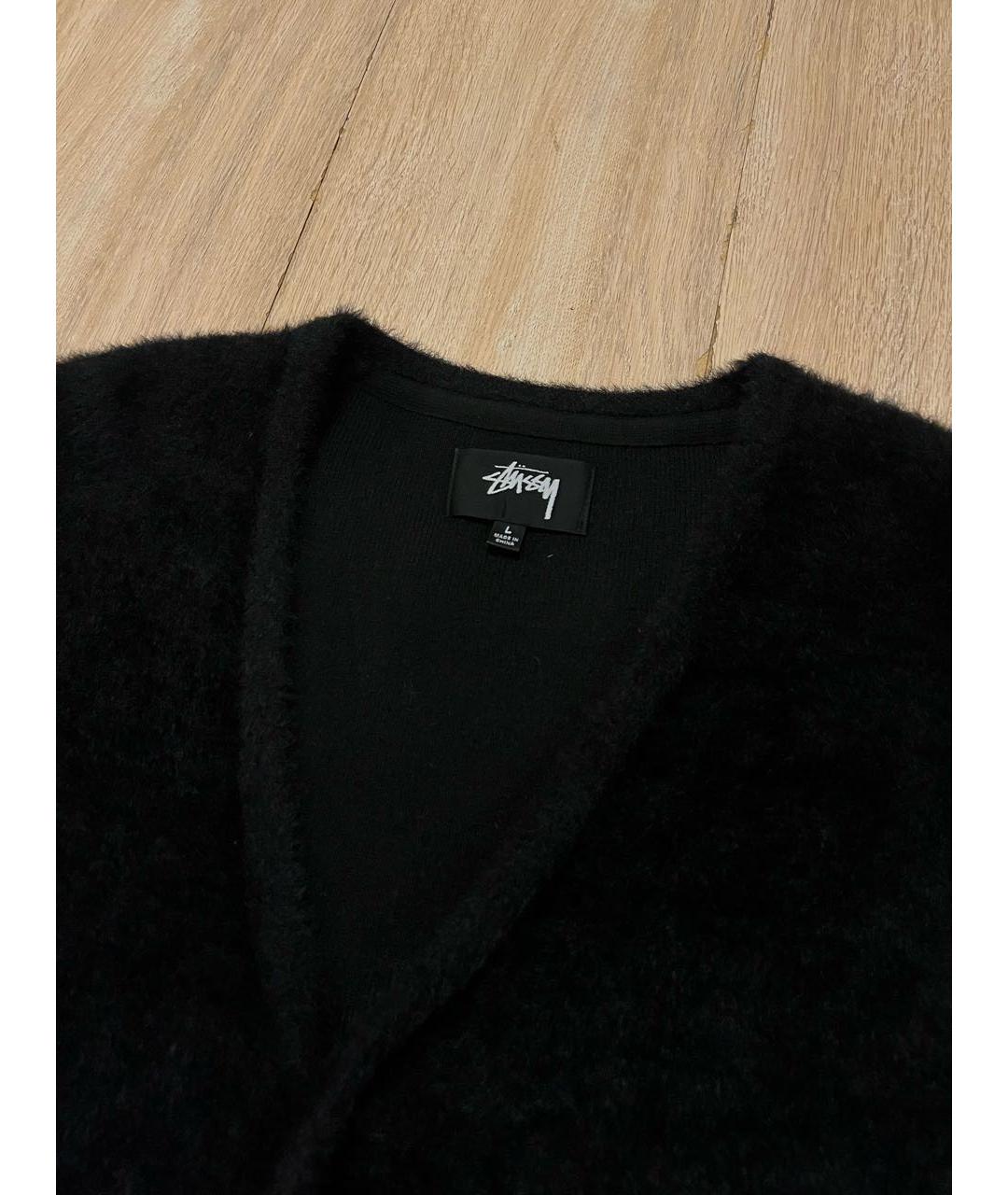 STUSSY Черный шерстяной кардиган, фото 2