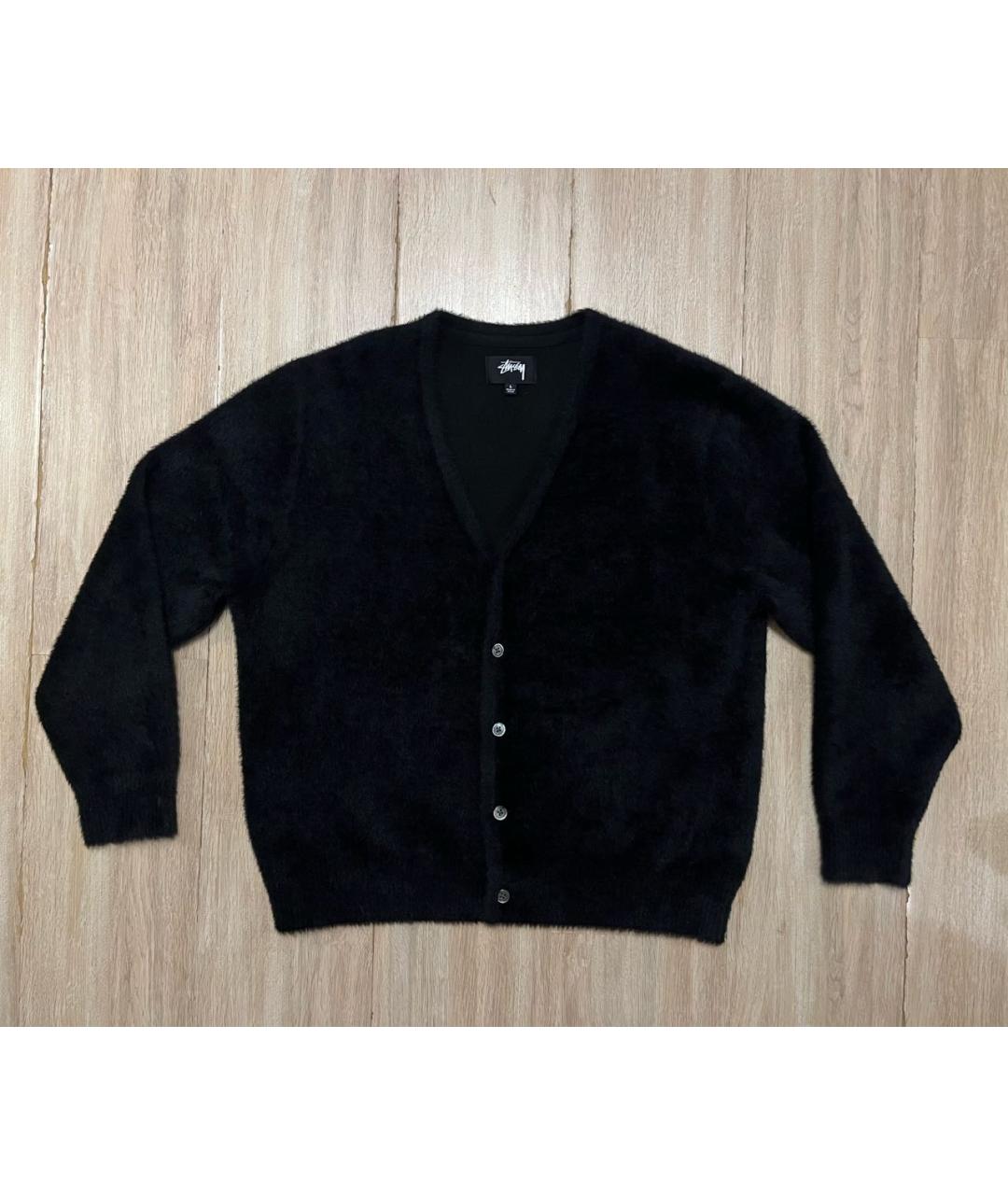 STUSSY Черный шерстяной кардиган, фото 6