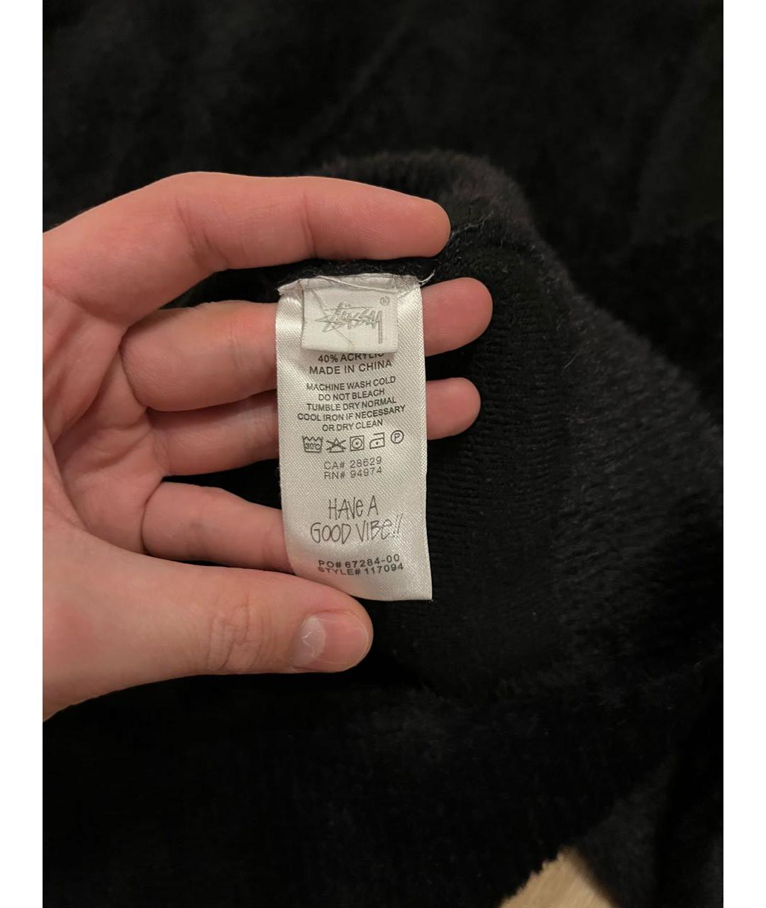 STUSSY Черный шерстяной кардиган, фото 4