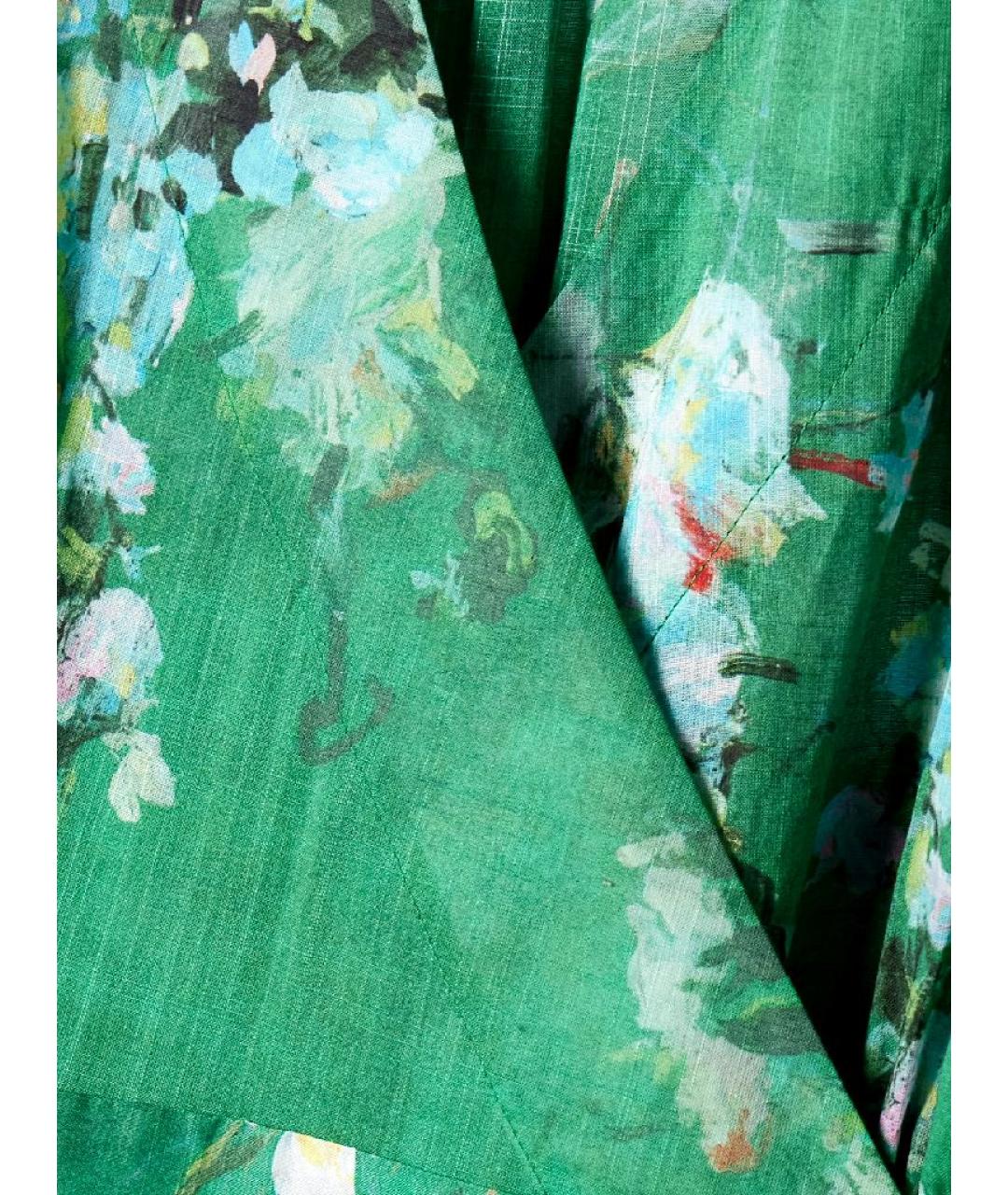 ZIMMERMANN Зеленые хлопковое повседневное платье, фото 7