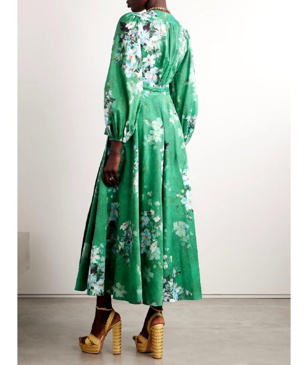 ZIMMERMANN Зеленые хлопковое повседневное платье, фото 6