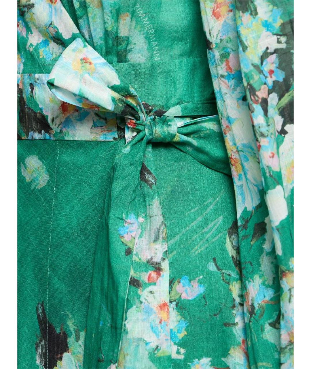 ZIMMERMANN Зеленые хлопковое повседневное платье, фото 8