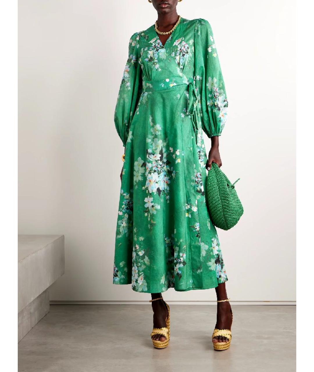 ZIMMERMANN Зеленые хлопковое повседневное платье, фото 5