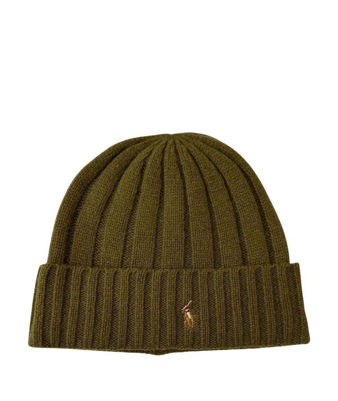 POLO RALPH LAUREN Зеленая шерстяная шапка, фото 1