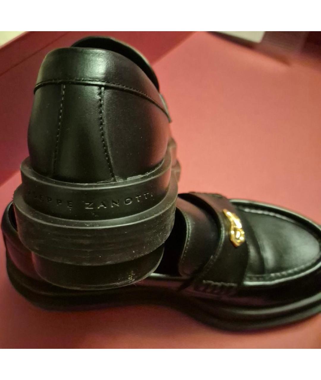 GIUSEPPE ZANOTTI DESIGN Черные кожаные лоферы, фото 8