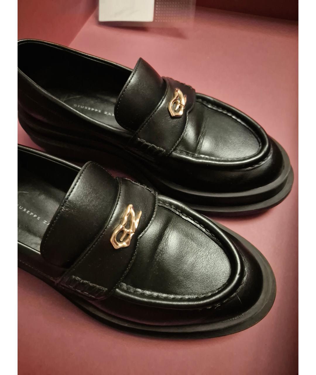 GIUSEPPE ZANOTTI DESIGN Черные кожаные лоферы, фото 2