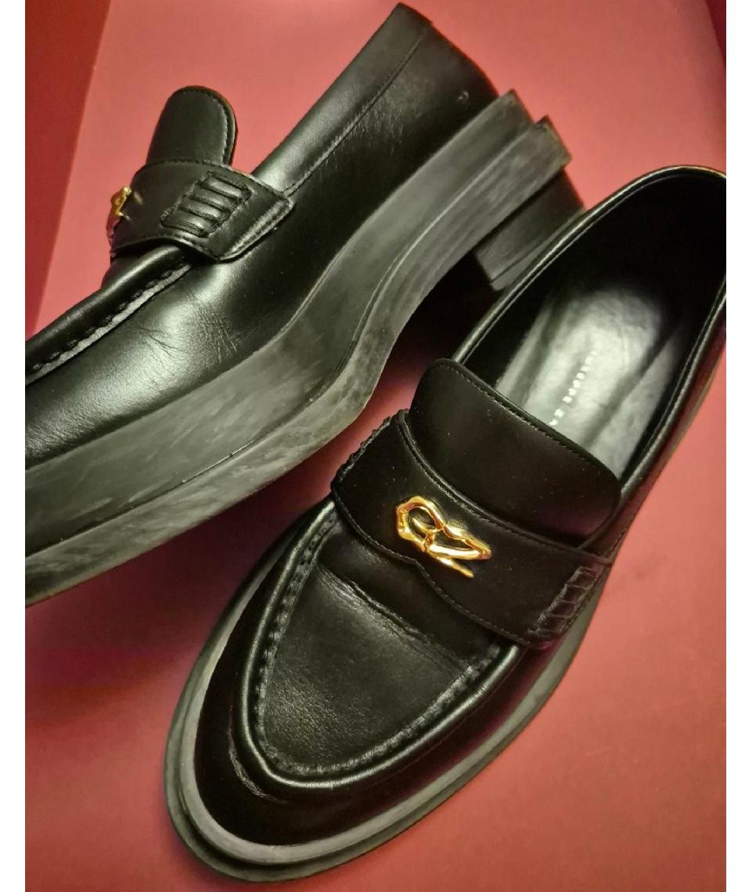 GIUSEPPE ZANOTTI DESIGN Черные кожаные лоферы, фото 5