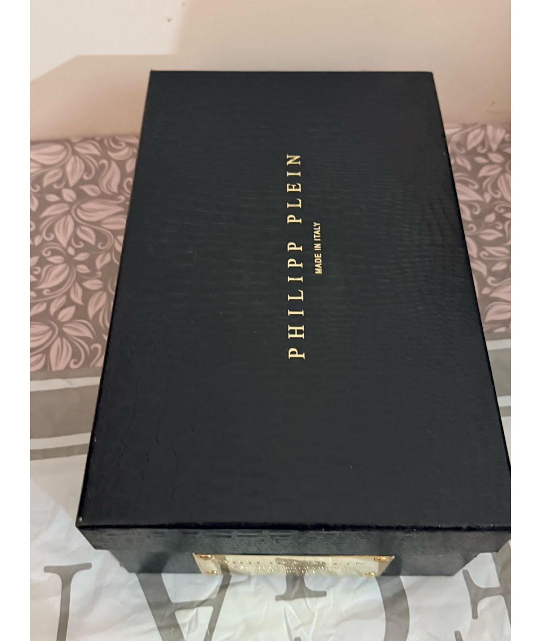 PHILIPP PLEIN Темно-синие кожаные балетки, фото 8