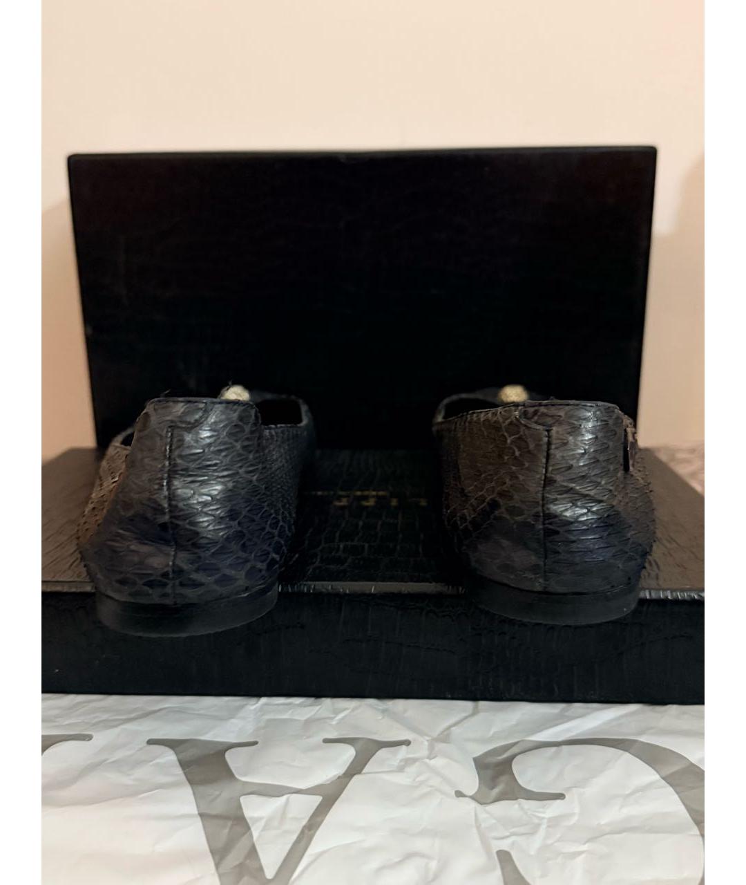 PHILIPP PLEIN Темно-синие кожаные балетки, фото 3