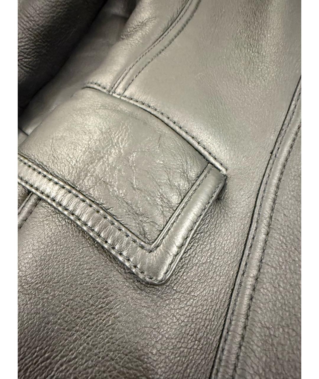 BURBERRY Черная кожаная дубленка, фото 7