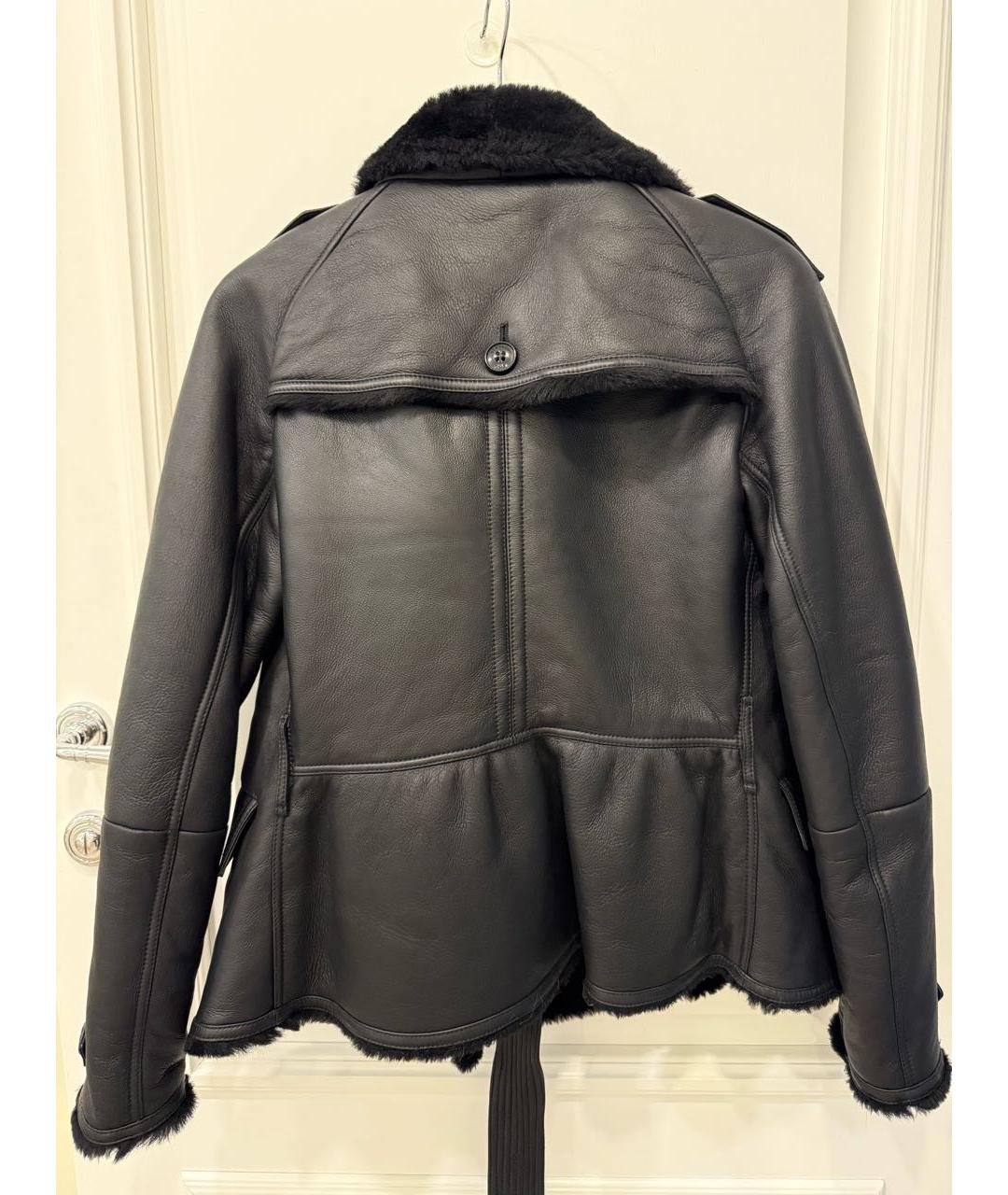 BURBERRY Черная кожаная дубленка, фото 2
