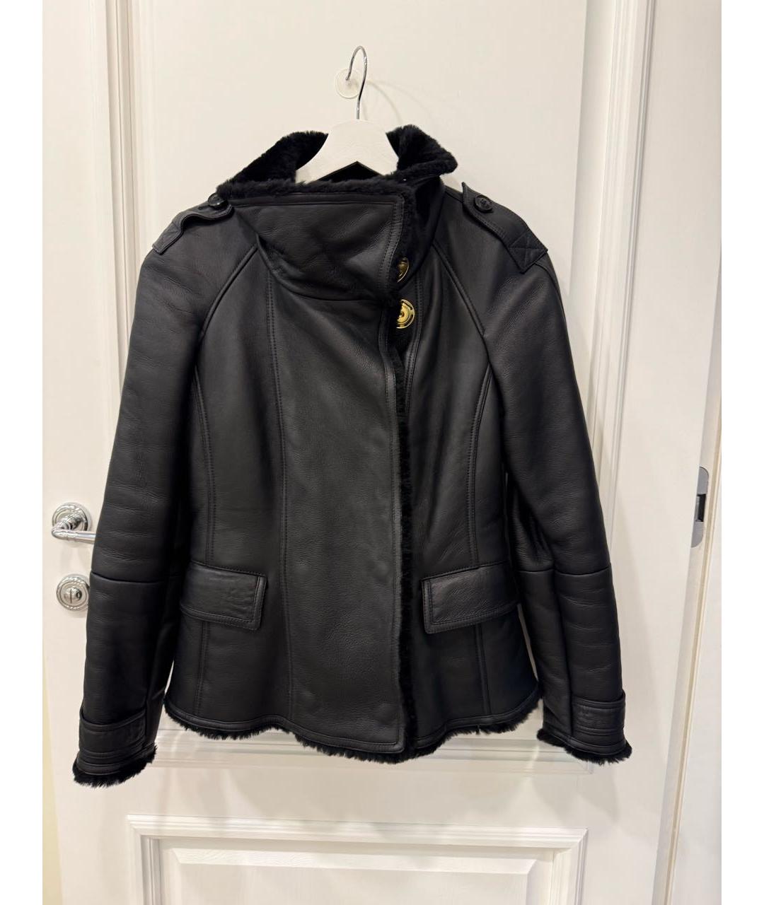 BURBERRY Черная кожаная дубленка, фото 8