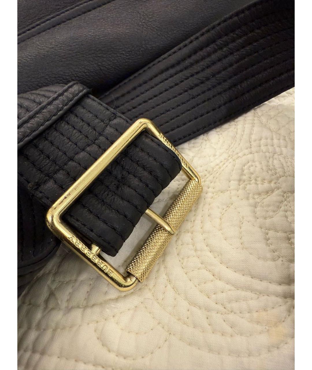 BURBERRY Черная кожаная дубленка, фото 5