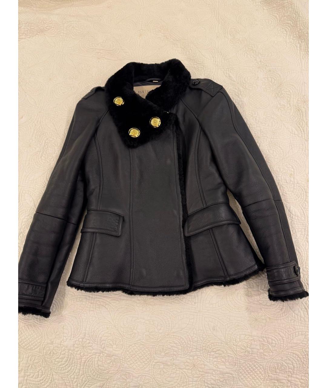 BURBERRY Черная кожаная дубленка, фото 9