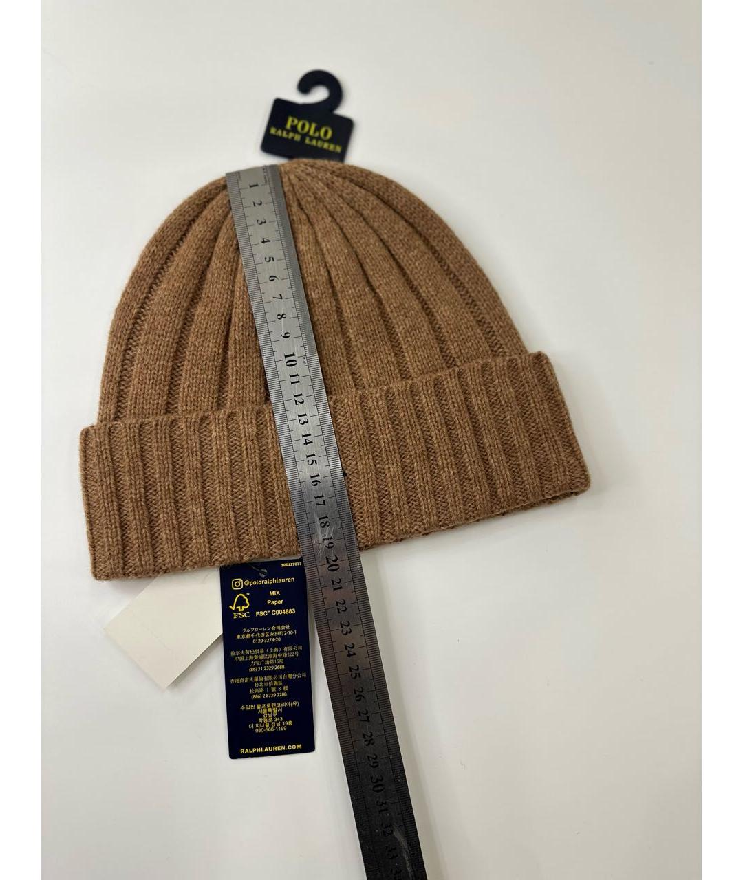 POLO RALPH LAUREN Бежевая шерстяная шапка, фото 5