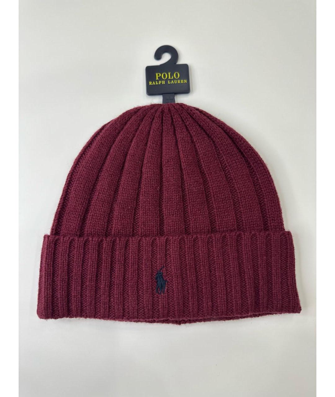 POLO RALPH LAUREN Бордовая шерстяная шапка, фото 6
