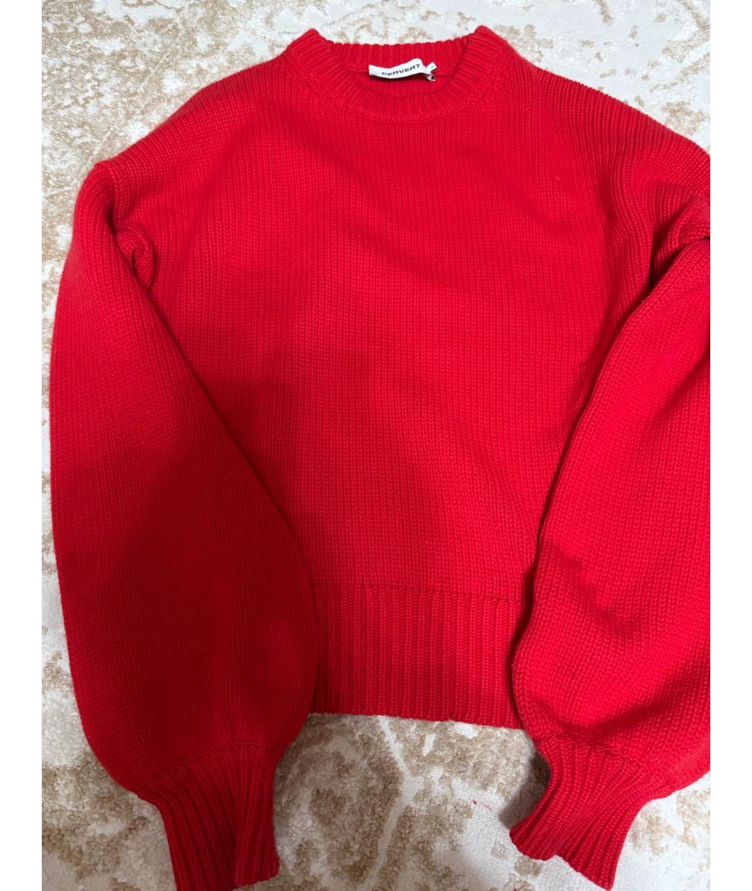 PERVERT Красный шерстяной джемпер / свитер, фото 2