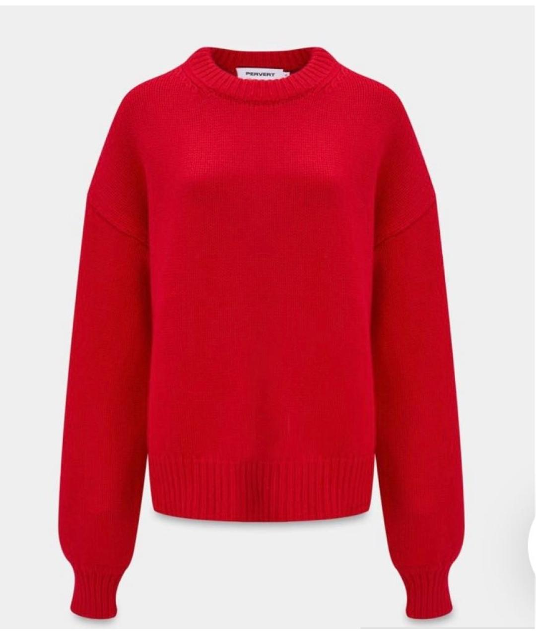 PERVERT Красный шерстяной джемпер / свитер, фото 8