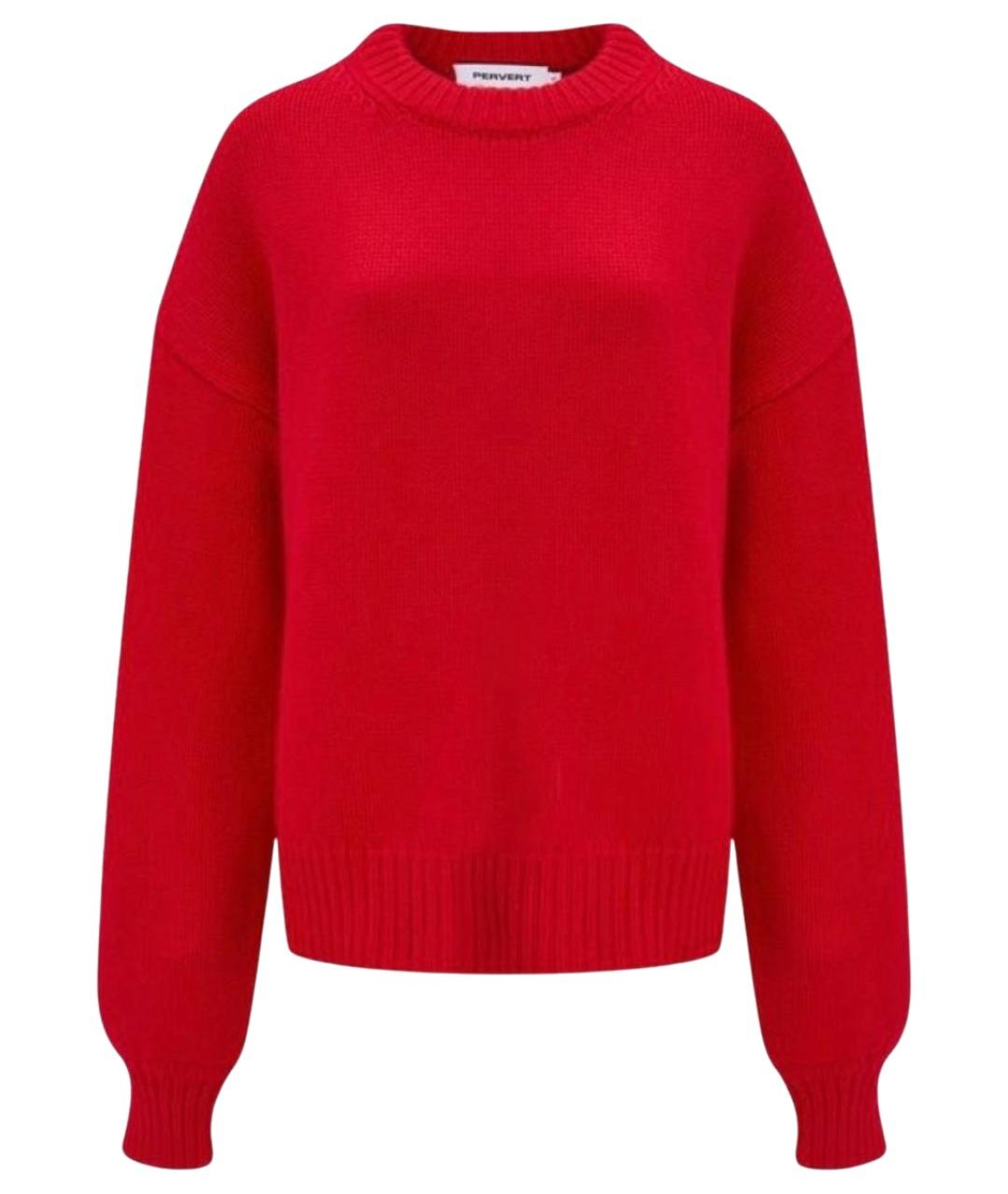 PERVERT Красный шерстяной джемпер / свитер, фото 1