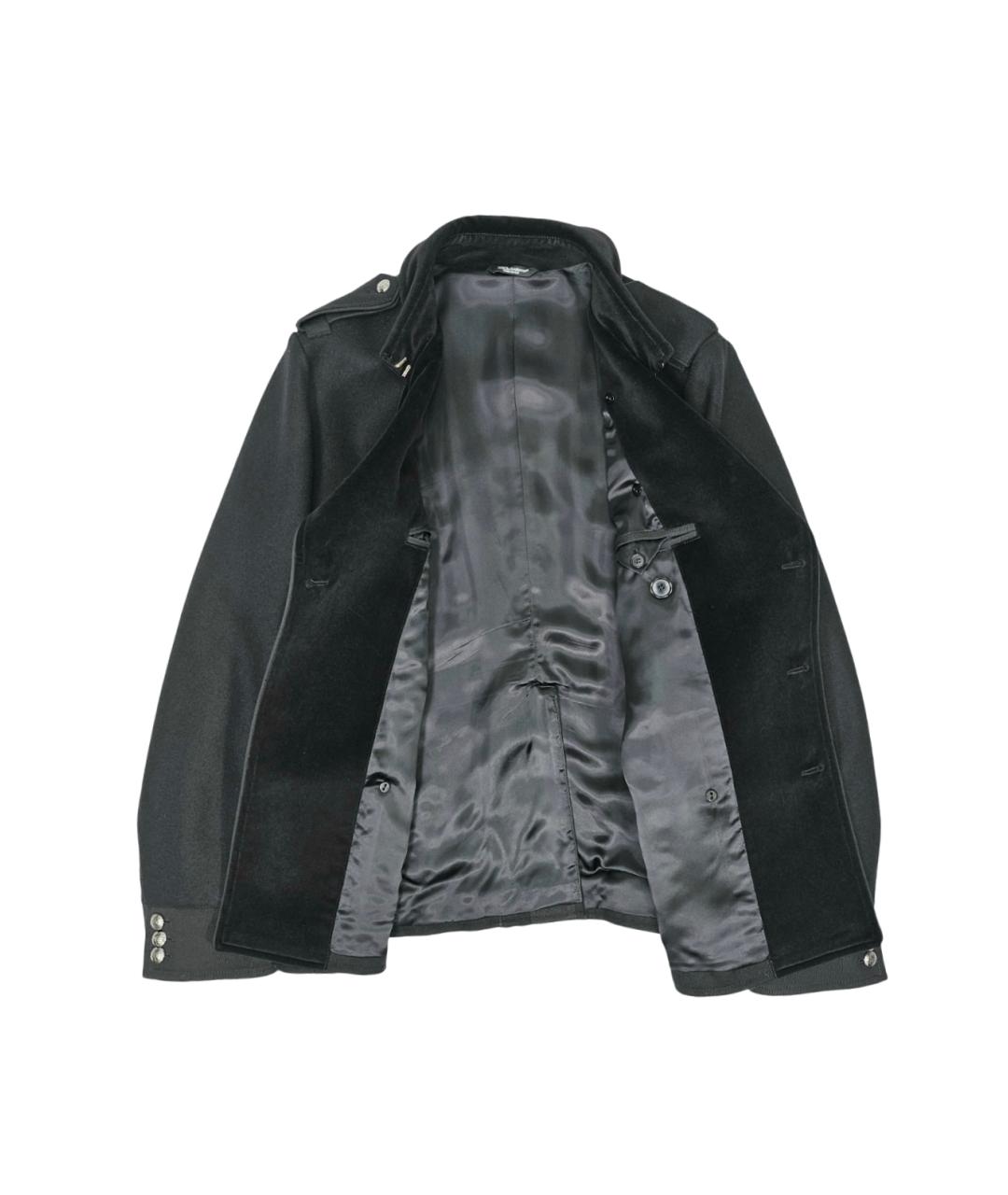 DOLCE&GABBANA Черное шерстяное пальто, фото 3