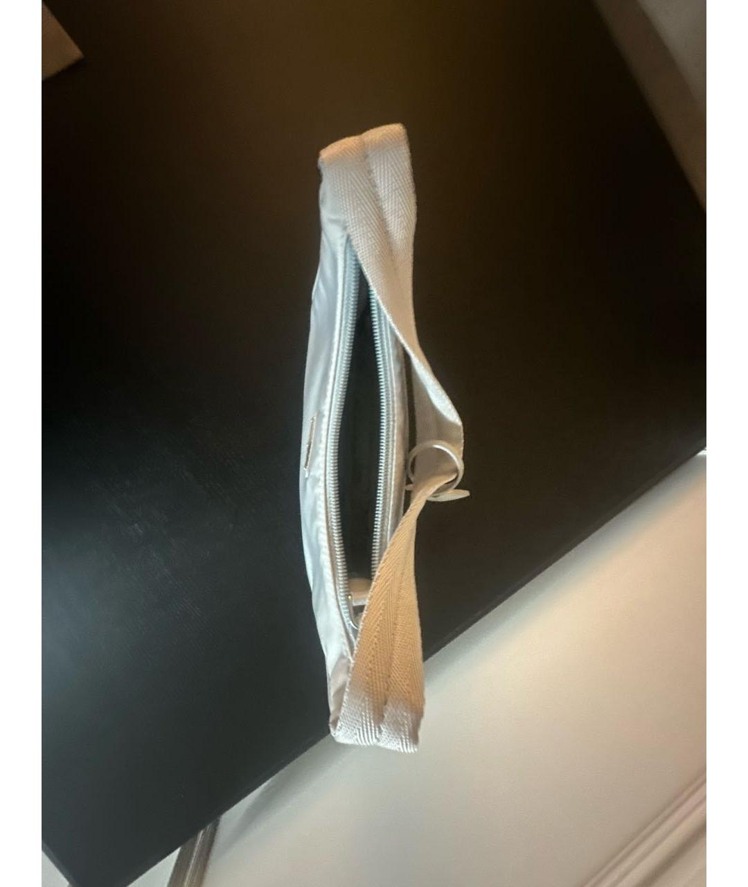 PRADA Белая тканевая сумка с короткими ручками, фото 4