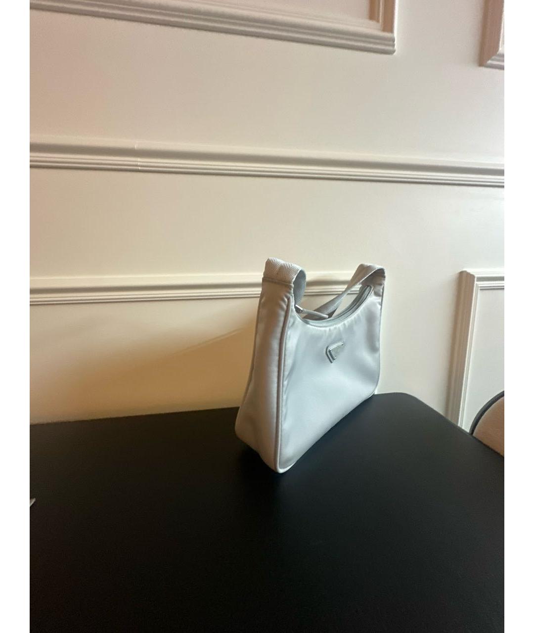 PRADA Белая тканевая сумка с короткими ручками, фото 2