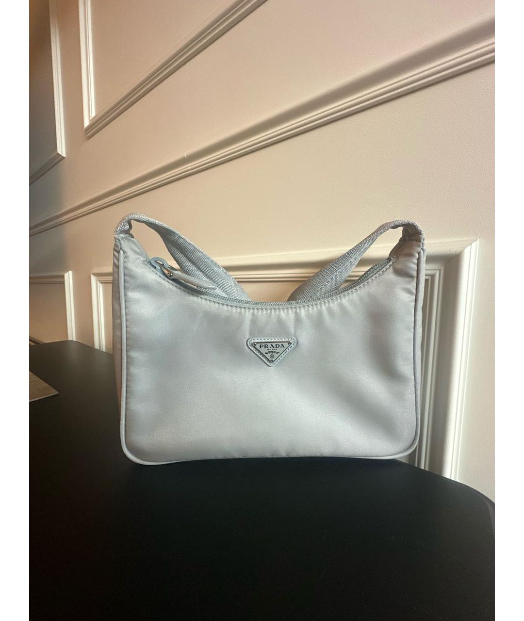 PRADA Белая тканевая сумка с короткими ручками, фото 3