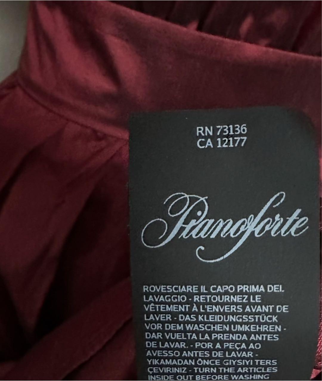 MAX MARA Бордовое шелковое повседневное платье, фото 6