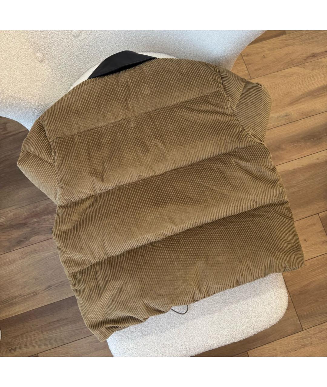 MIU MIU Бежевый полиэстеровый пуховик, фото 5