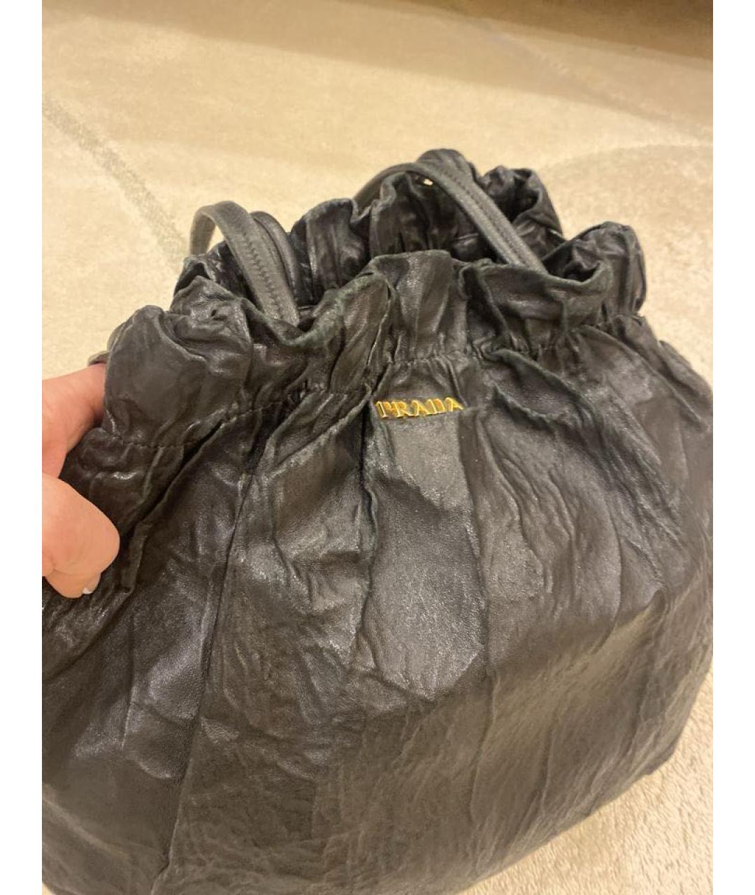 PRADA Черная кожаная сумка через плечо, фото 5