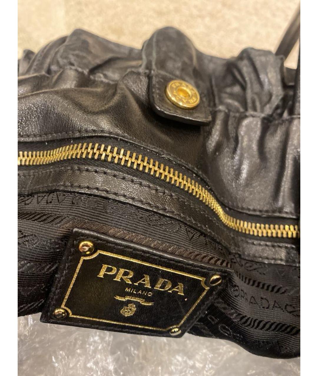 PRADA Черная кожаная сумка через плечо, фото 2
