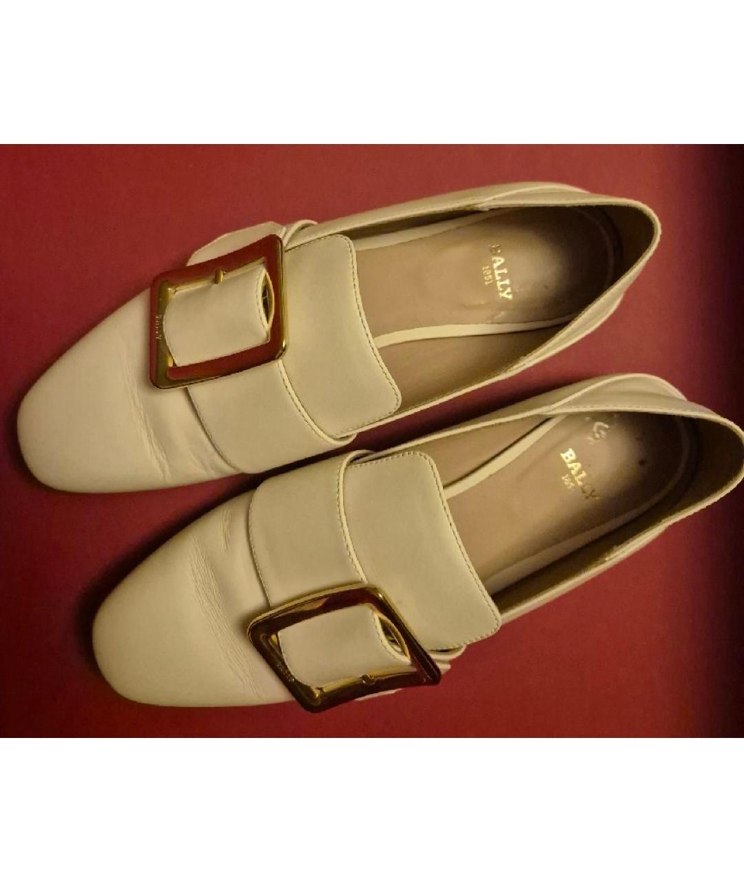 BALLY Бежевые кожаные лоферы, фото 2