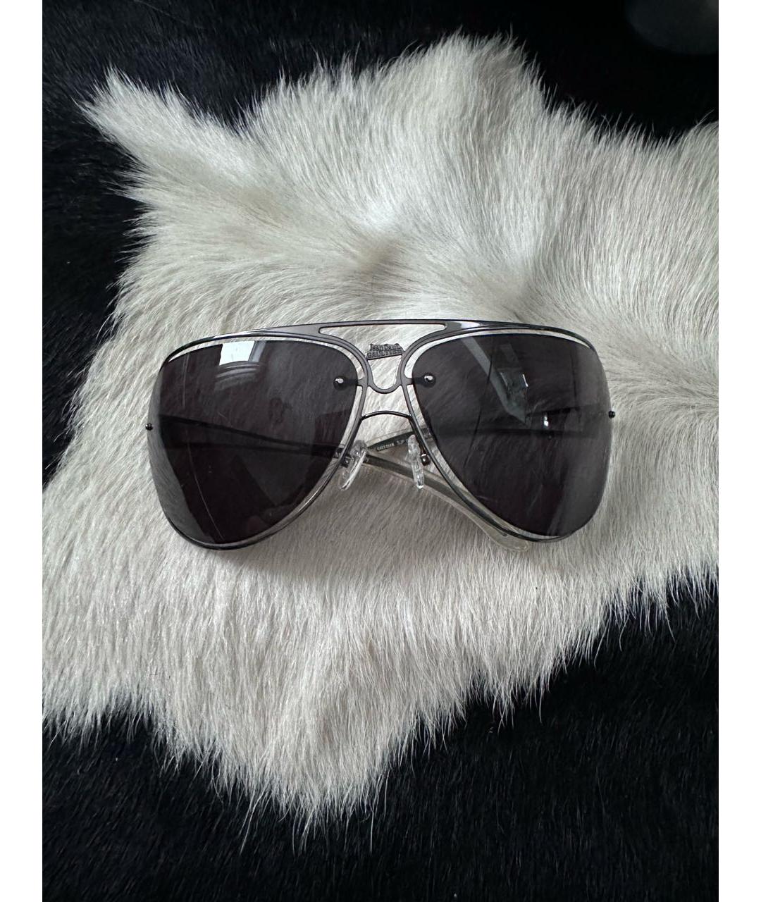 JEAN PAUL GAULTIER Черные металлические солнцезащитные очки, фото 8