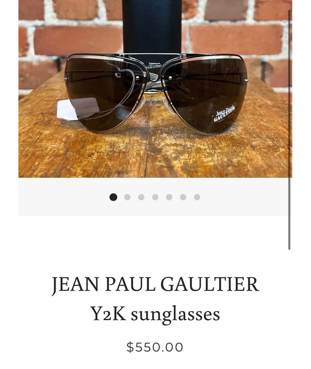 JEAN PAUL GAULTIER Черные металлические солнцезащитные очки, фото 7