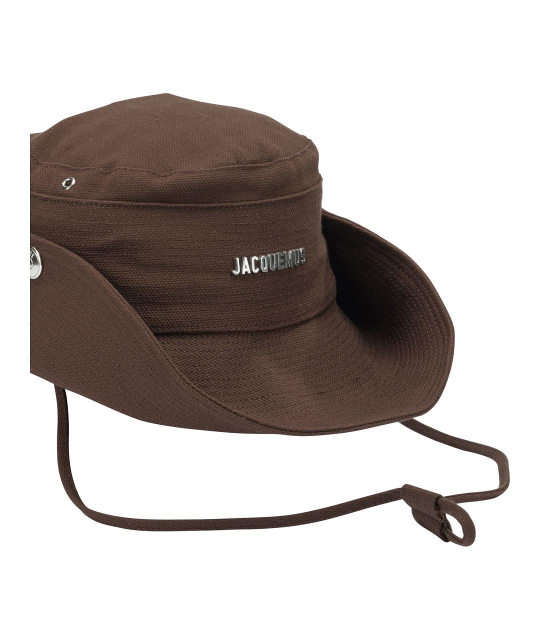 JACQUEMUS Коричневая хлопковая шляпа, фото 4