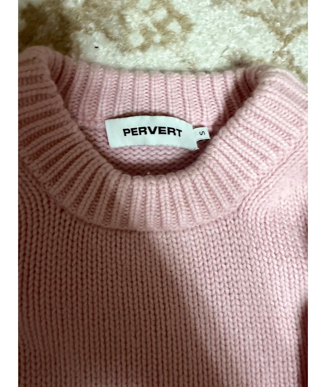PERVERT Розовый шерстяной джемпер / свитер, фото 3