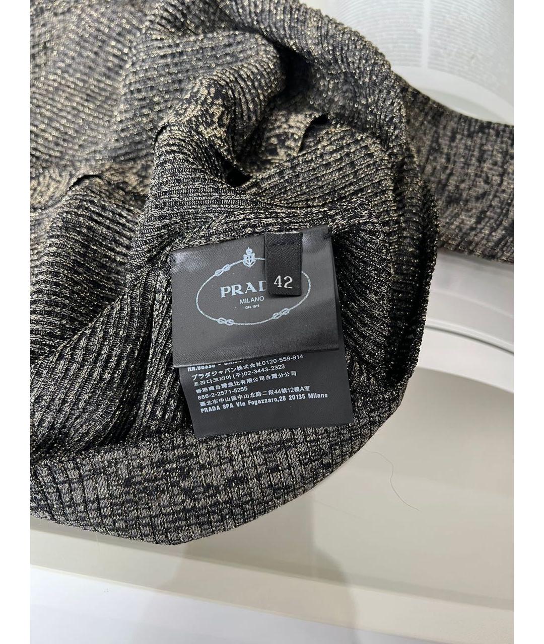 PRADA Серый хлопко-эластановый джемпер / свитер, фото 4