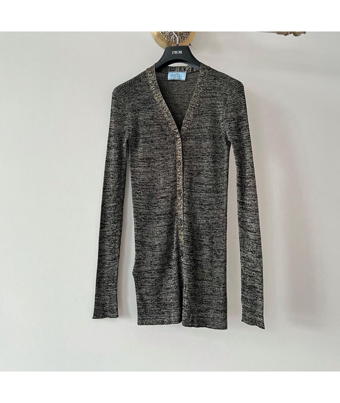 PRADA Серый хлопко-эластановый джемпер / свитер, фото 8