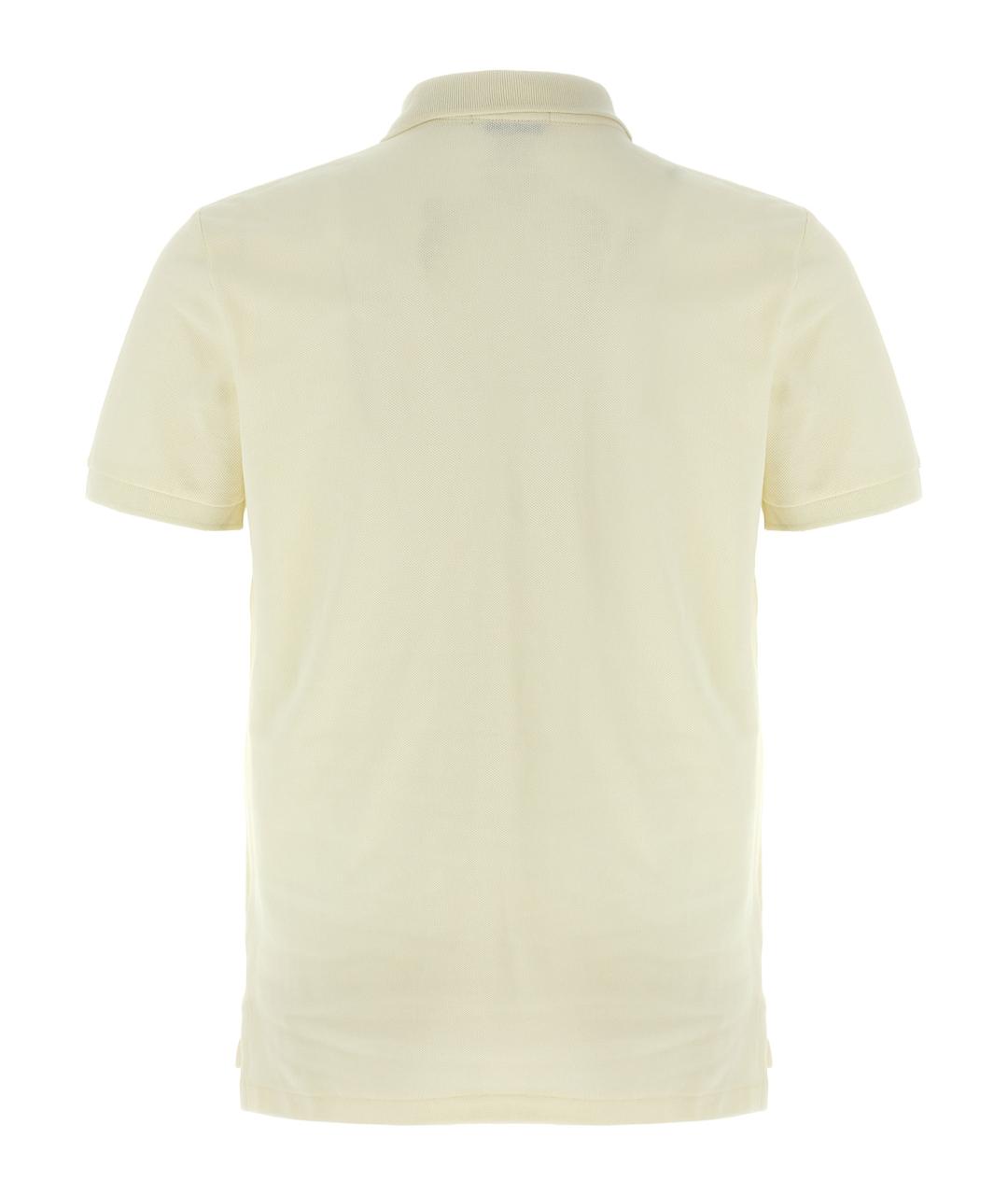 POLO RALPH LAUREN Бежевое хлопковое поло с коротким рукавом, фото 2