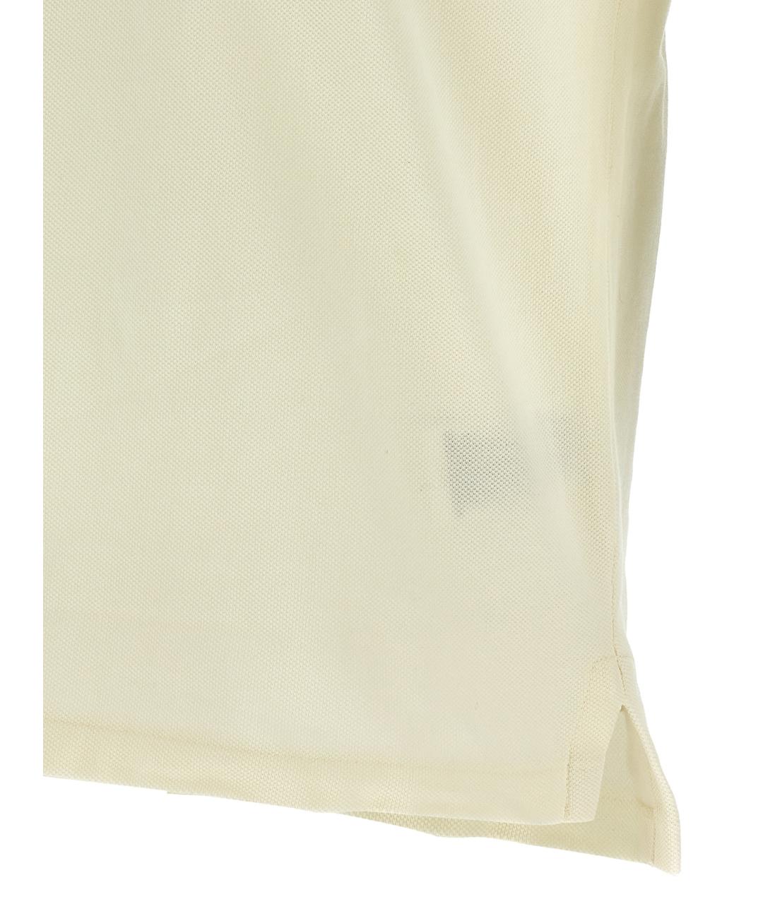 POLO RALPH LAUREN Бежевое хлопковое поло с коротким рукавом, фото 4