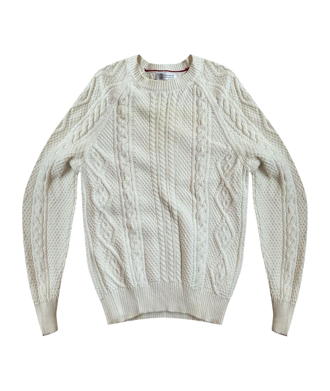 BRUNELLO CUCINELLI Бежевый хлопковый джемпер / свитер, фото 1